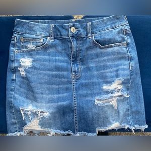 American Eagle Distressed Denim Skirt (Size 10)